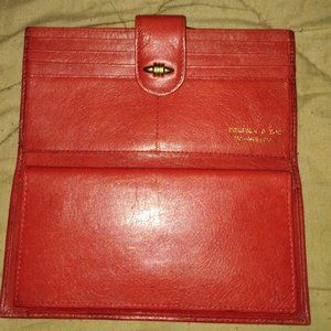 Preston and York Red leather wallet with checkbook holder holder
